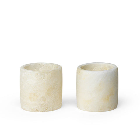 SiroccoLiving/Alabaster/Cylinder/Candle Holder/handmade from matte crystallized alabaster stone